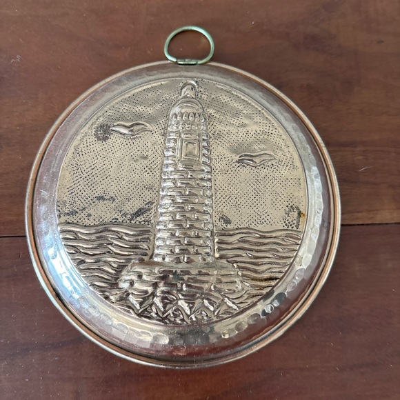 Vintage Solid Copper Lighthouse Mold | 6” Round | Nautical Coastal Wall Decor - Picture 3 of 6